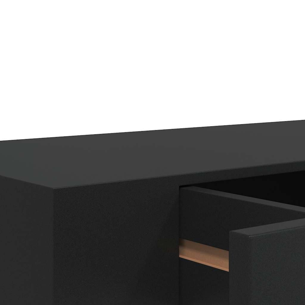 Floating Wall Shelf with Drawer Black 48x25x8 cm Display Storage Organizer