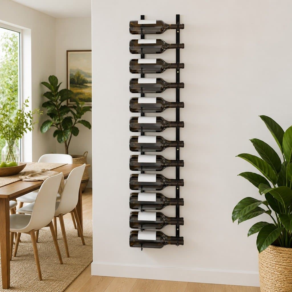 Wall-mounted Wine Rack for 24 Bottles in Black