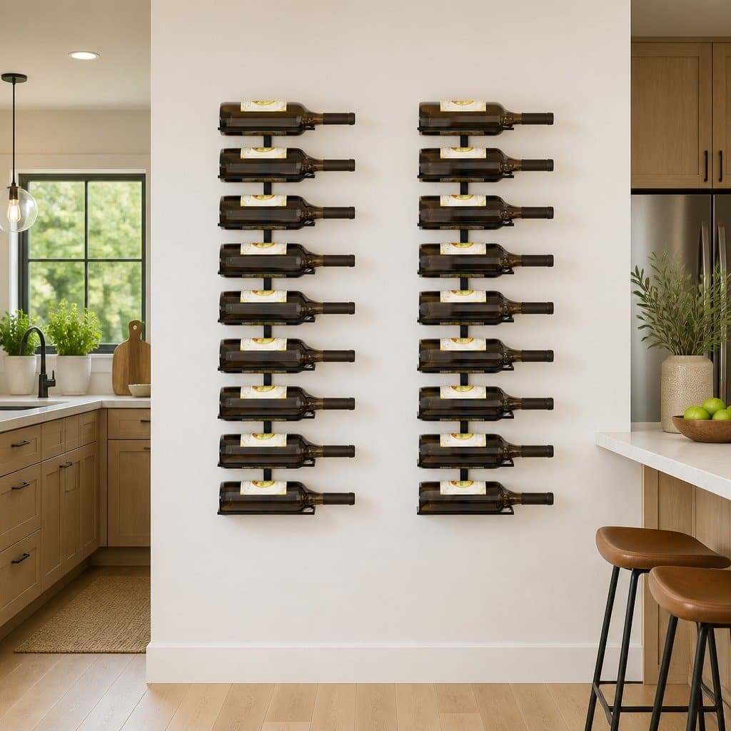 Wall-mounted Wine Rack Set for 18 Bottles