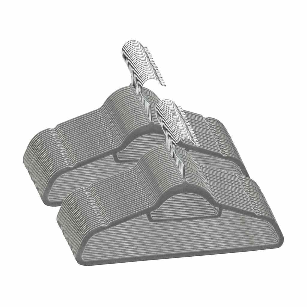50-Piece Grey Velvet Clothes Hanger Set