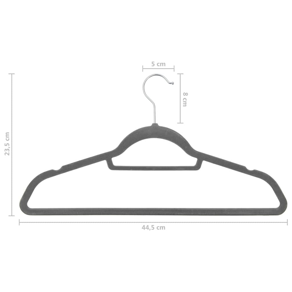 50-Piece Grey Velvet Clothes Hanger Set