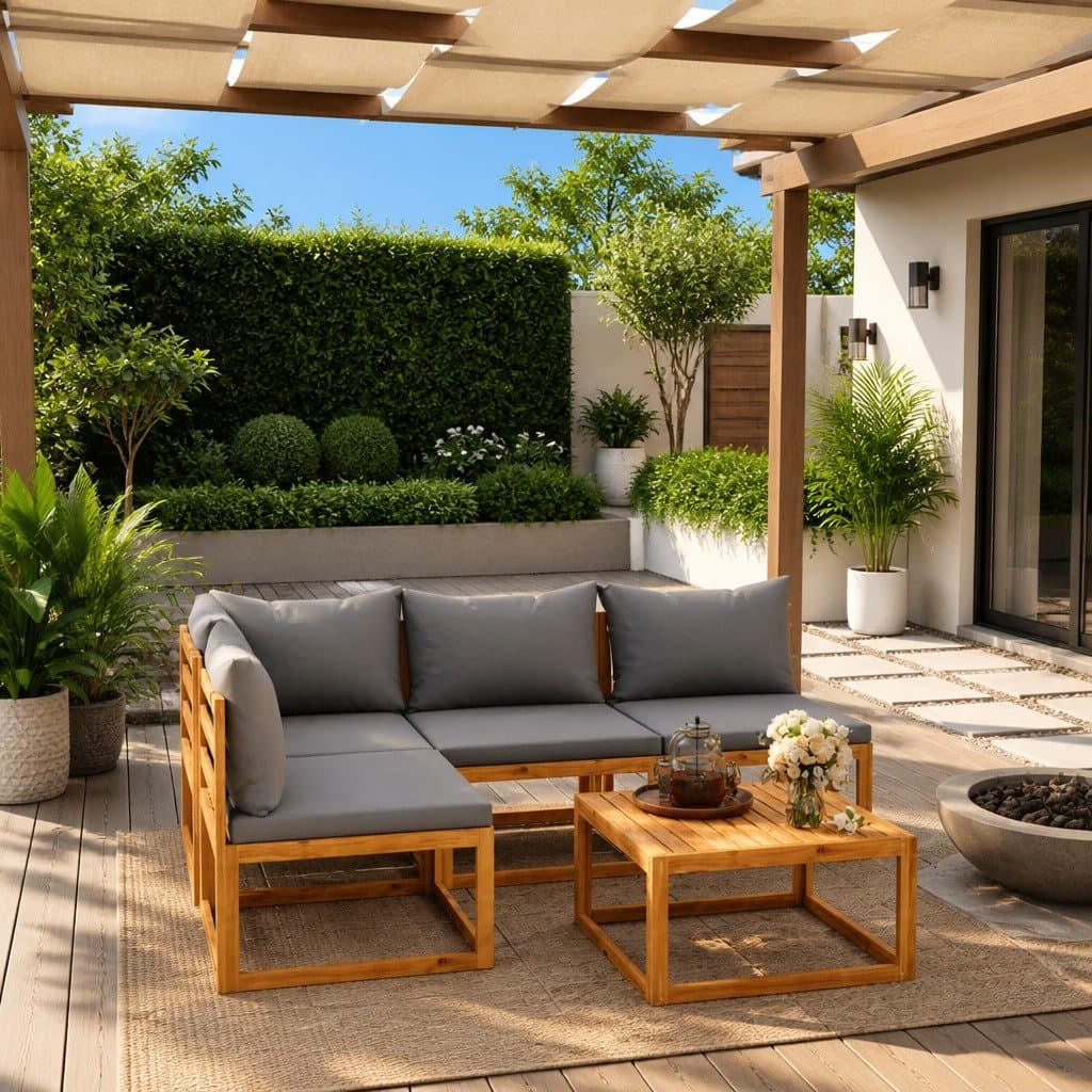 5-Piece Outdoor Lounge Set with Cushions