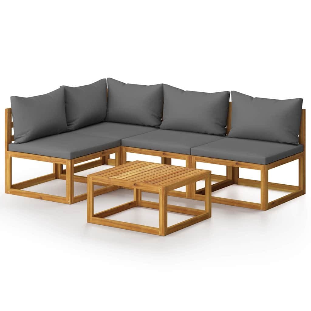 5-Piece Outdoor Lounge Set with Cushions