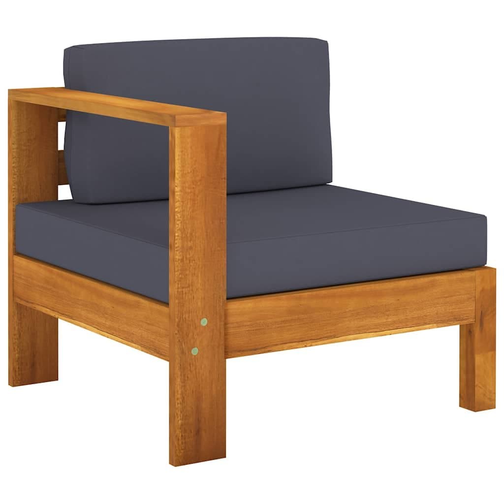 3-Seater Garden Sofa with Grey Cushions