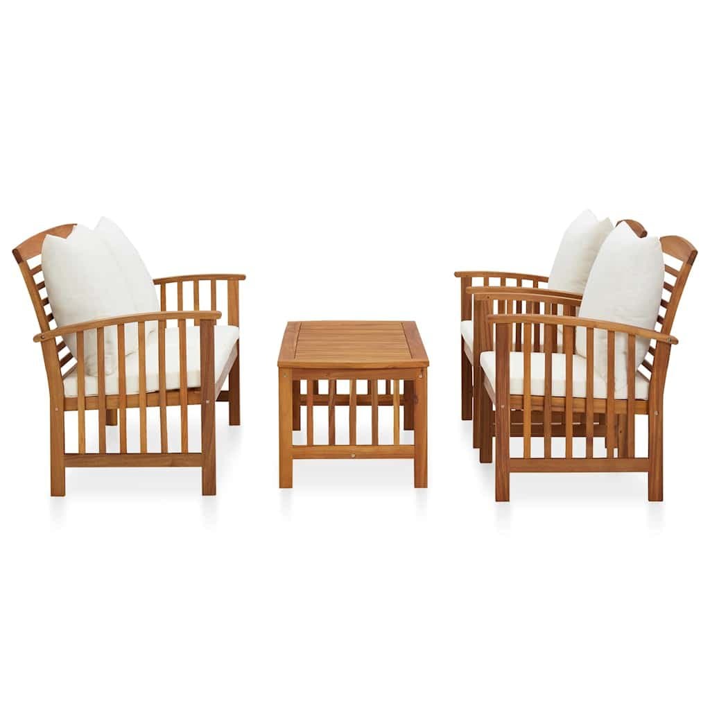 4 Piece Outdoor Garden Lounge Set with Cushions