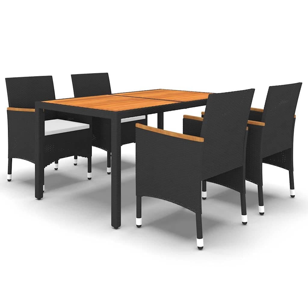 5-Piece Garden Dining Set with Steel Frame and Rattan