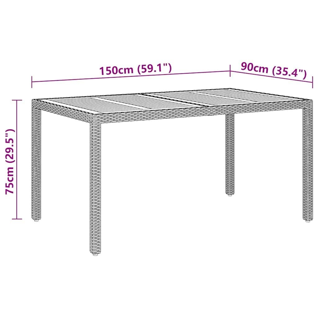 5-Piece Garden Dining Set with Steel Frame and Rattan