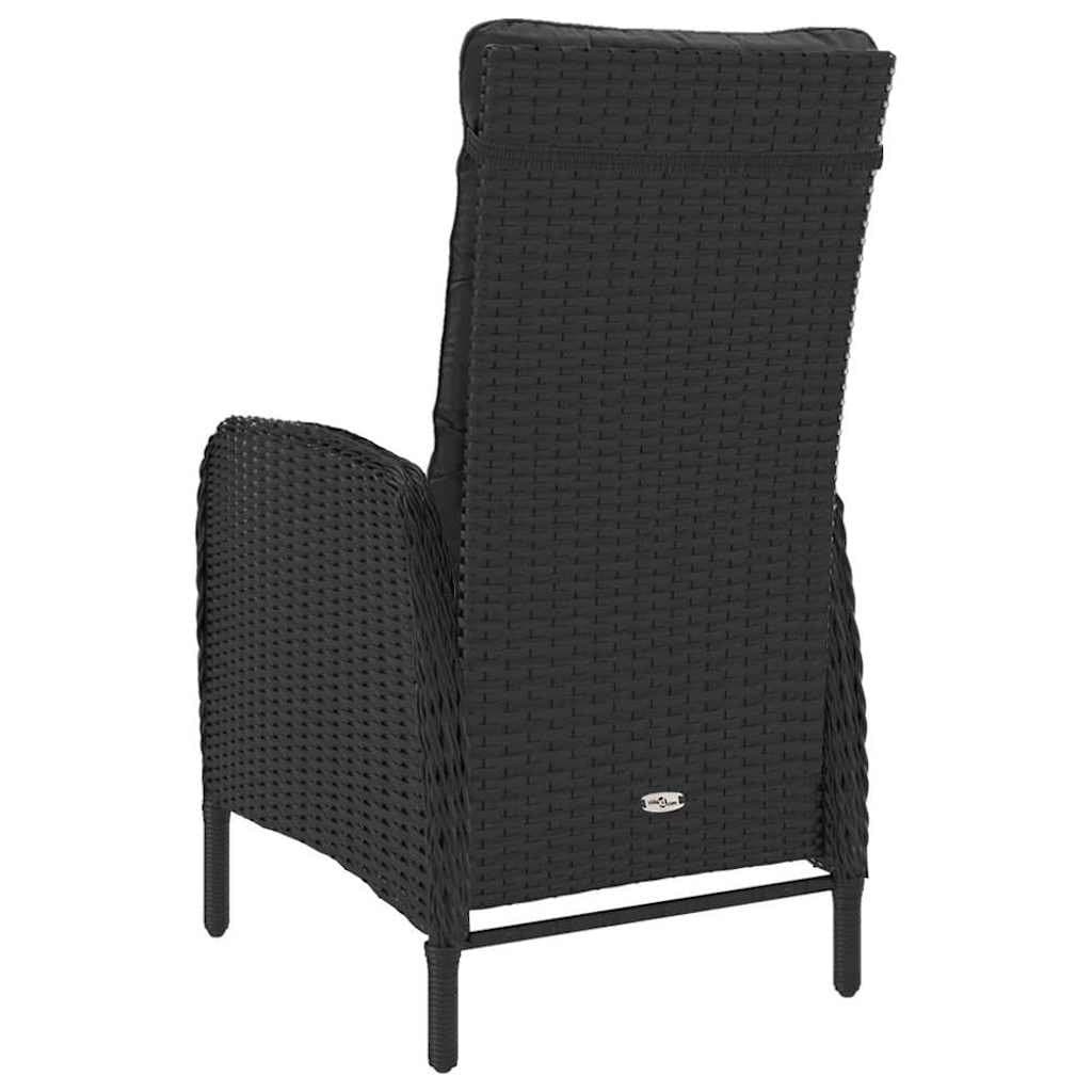Black Poly Rattan 5 Piece Outdoor Dining Set with Glass Table