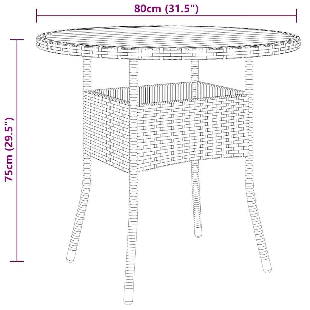 3 Piece Garden Bistro Set with Grey Armchairs