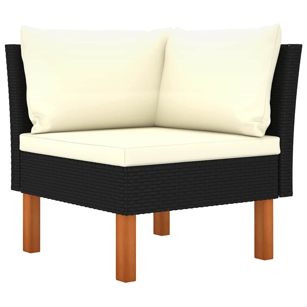 6-Piece Garden Lounge Set with Cushions in Black