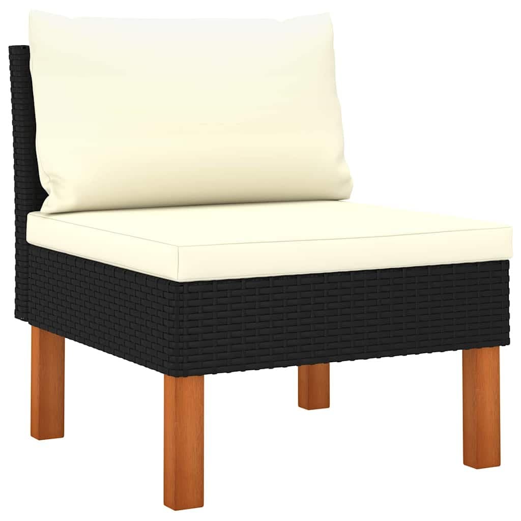 6-Piece Garden Lounge Set with Cushions in Black