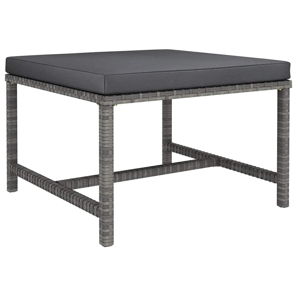 6-Piece Grey Poly Rattan Garden Lounge Set with Cushions