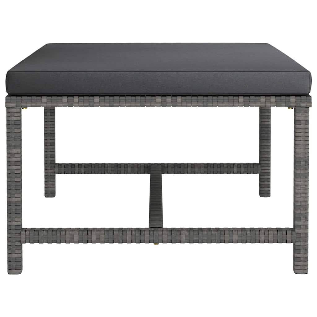 6-Piece Grey Poly Rattan Garden Lounge Set with Cushions