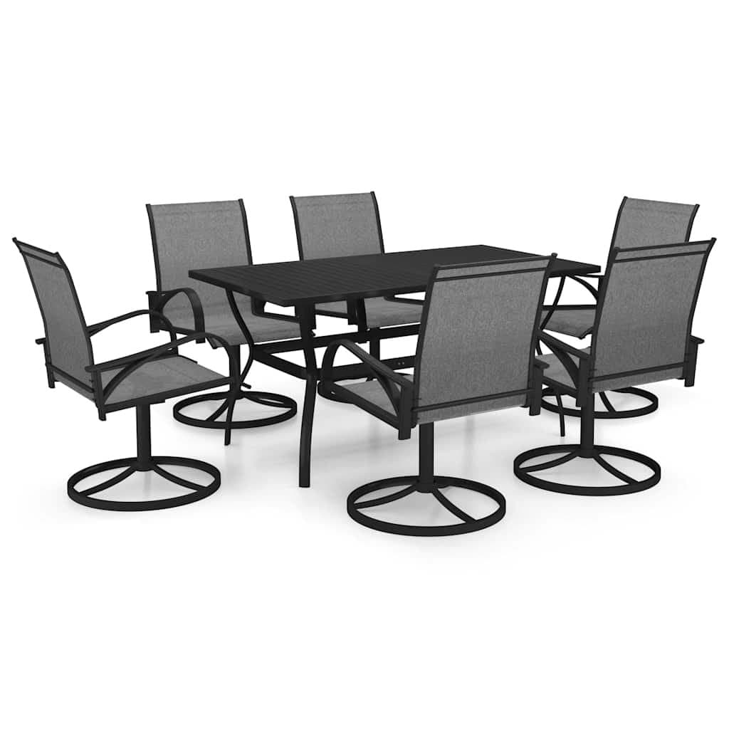 7 Piece Outdoor Garden Dining Set with Swivel Chairs
