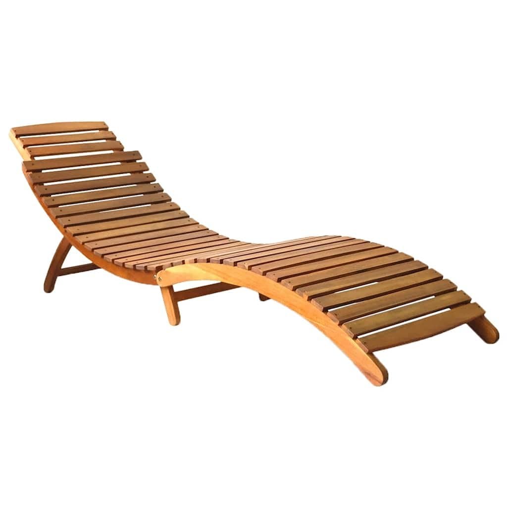 Wooden Sun Lounger with Cushion for Outdoor Relaxation