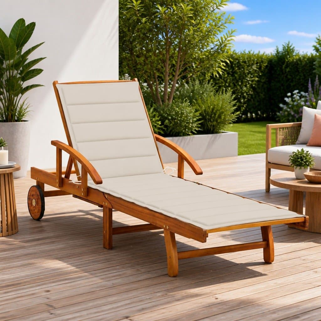 Adjustable Sun Lounger with Side Table