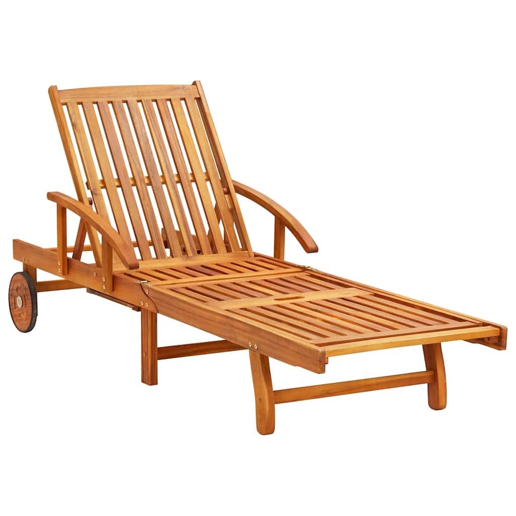 Adjustable Sun Lounger with Side Table