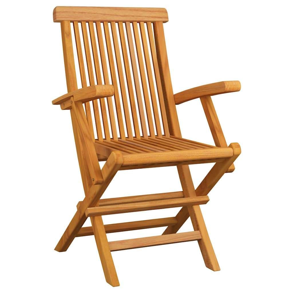 Teak Wood Outdoor Chairs Set of 3 with Cushions
