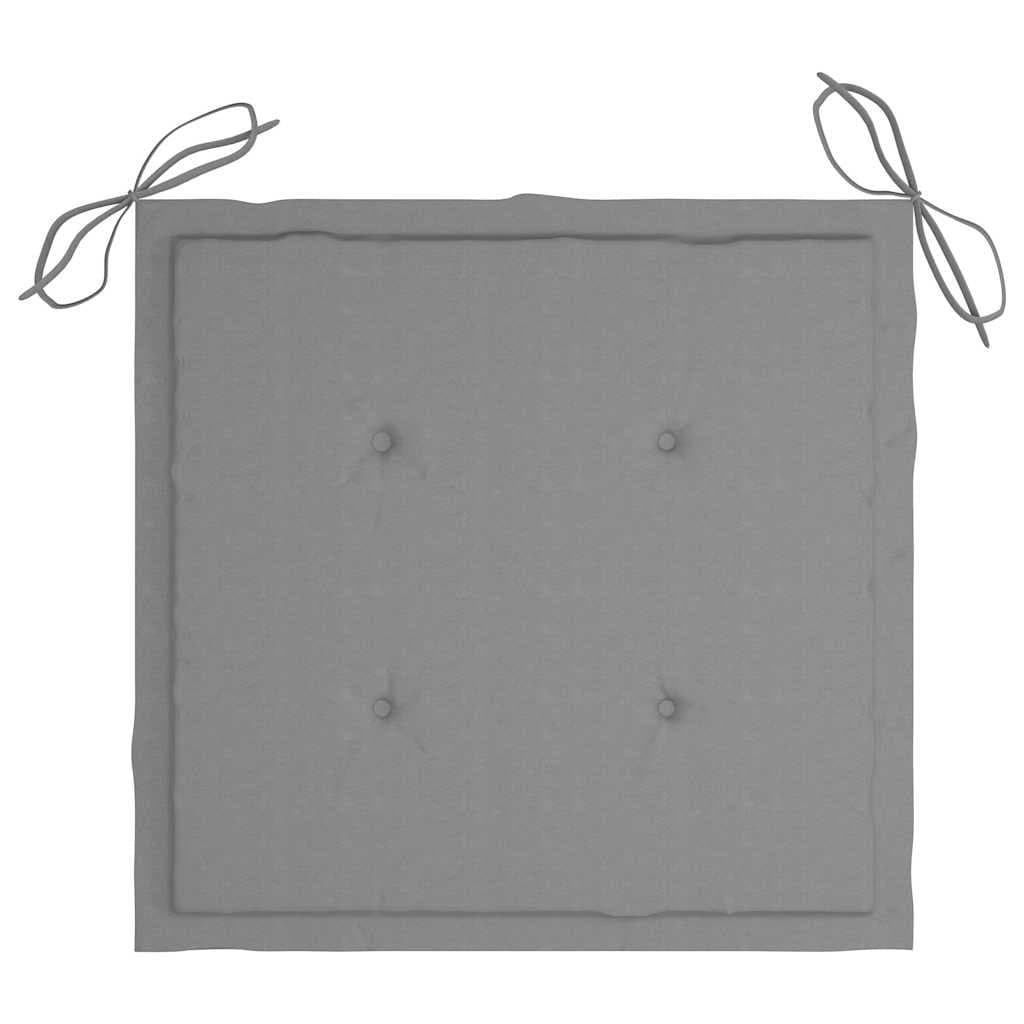 Set of 6 Outdoor Wooden Garden Chairs with Grey Cushions