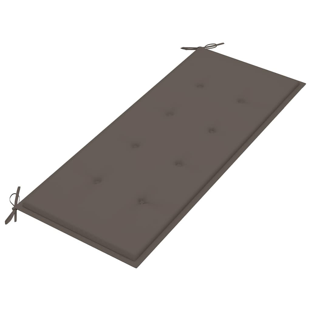 Bamboo Garden Bench with Taupe Cushion 120cm