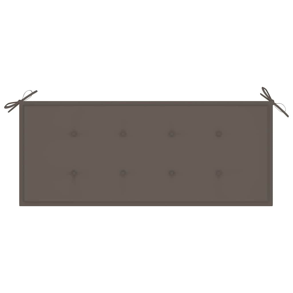 Bamboo Garden Bench with Taupe Cushion 120cm