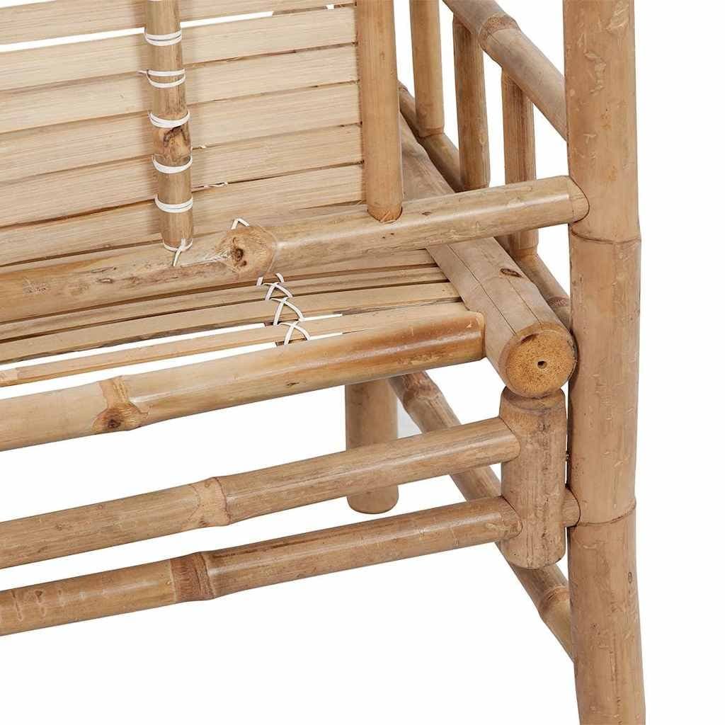 Bamboo Garden Bench with Taupe Cushion 120cm