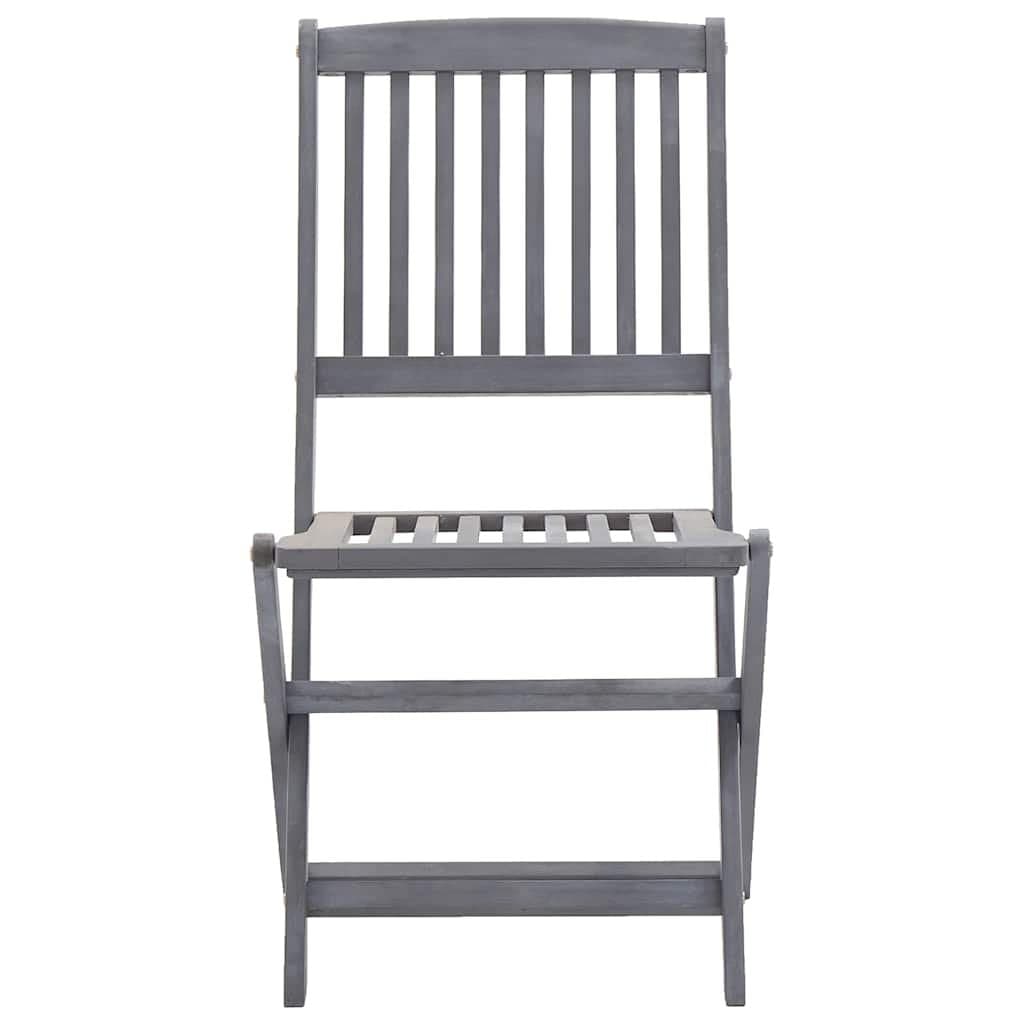 Set of 4 Grey Folding Chairs with Cushions for Outdoor Use