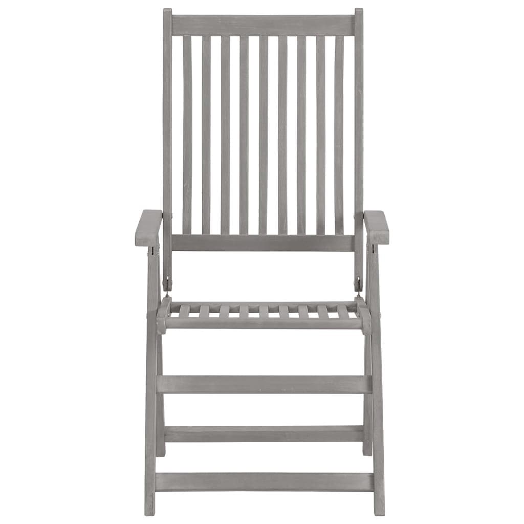 Outdoor Reclining Chairs Set 3pcs Garden Armchairs with Cushions Wood