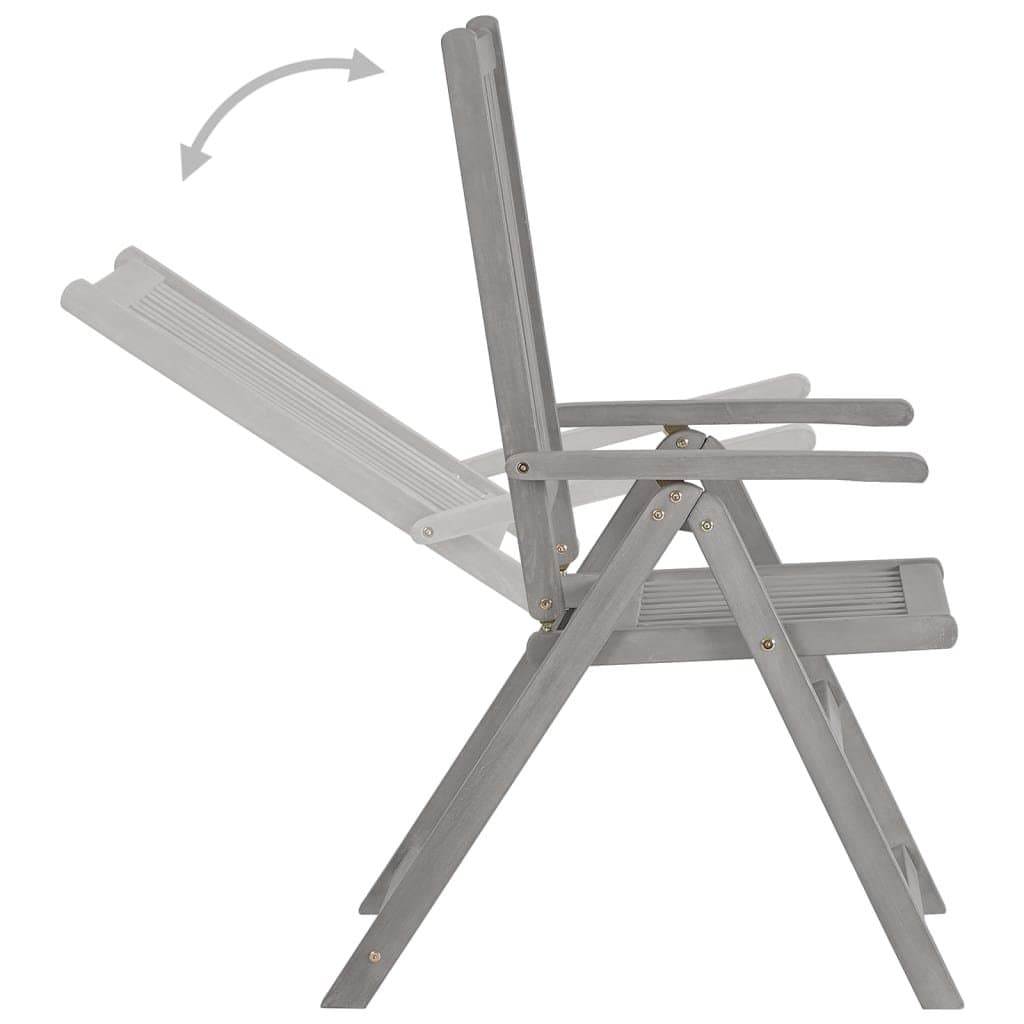 Outdoor Reclining Chairs Set 3pcs Garden Armchairs with Cushions Wood