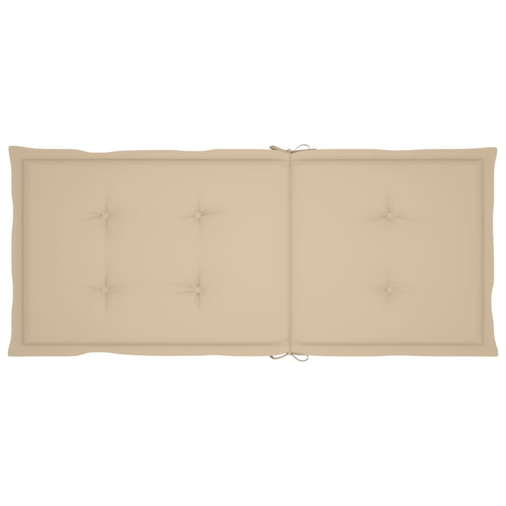 Teak Wood Reclining Garden Chairs Set of 6 with Cushions