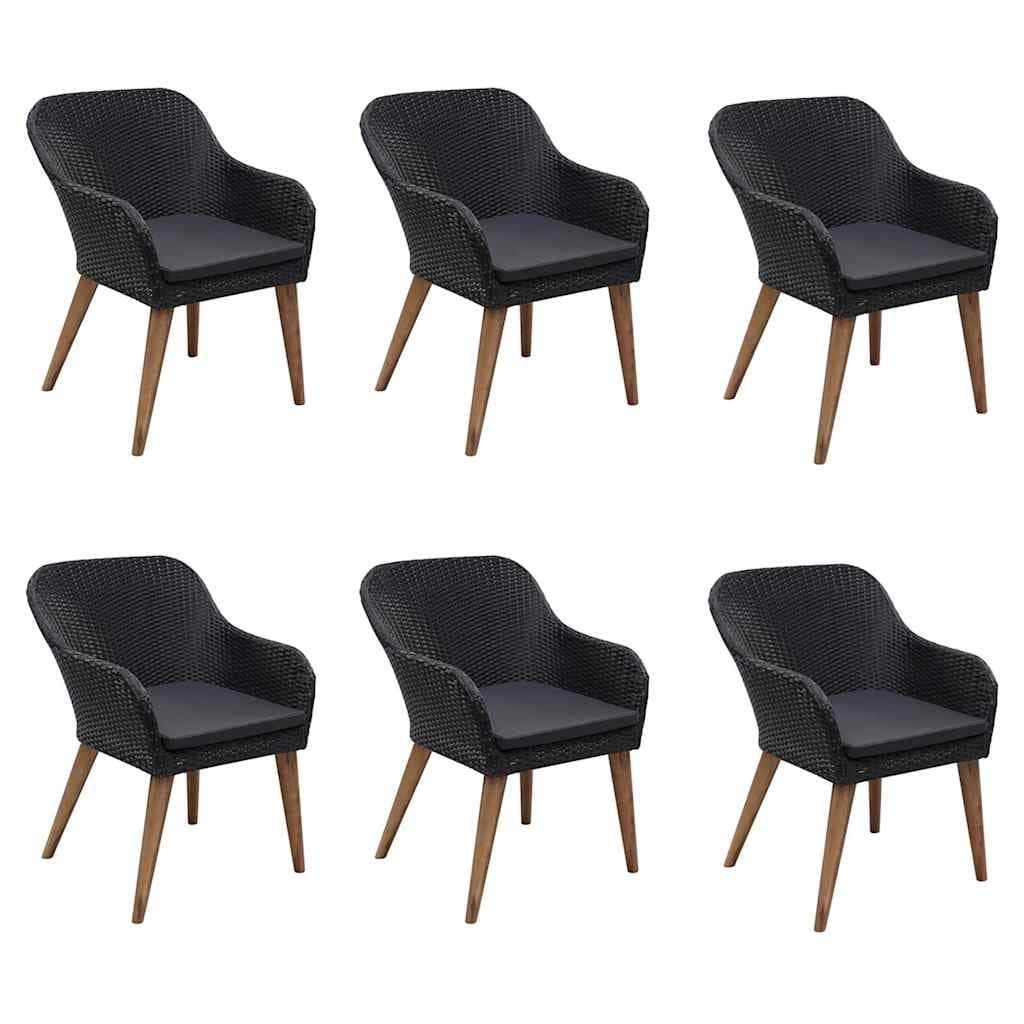 7 Piece Garden Dining Set Black Patio Furniture
