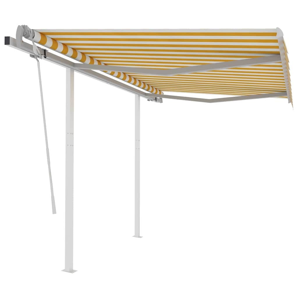Manual Retractable Awning 3x2.5m Yellow White