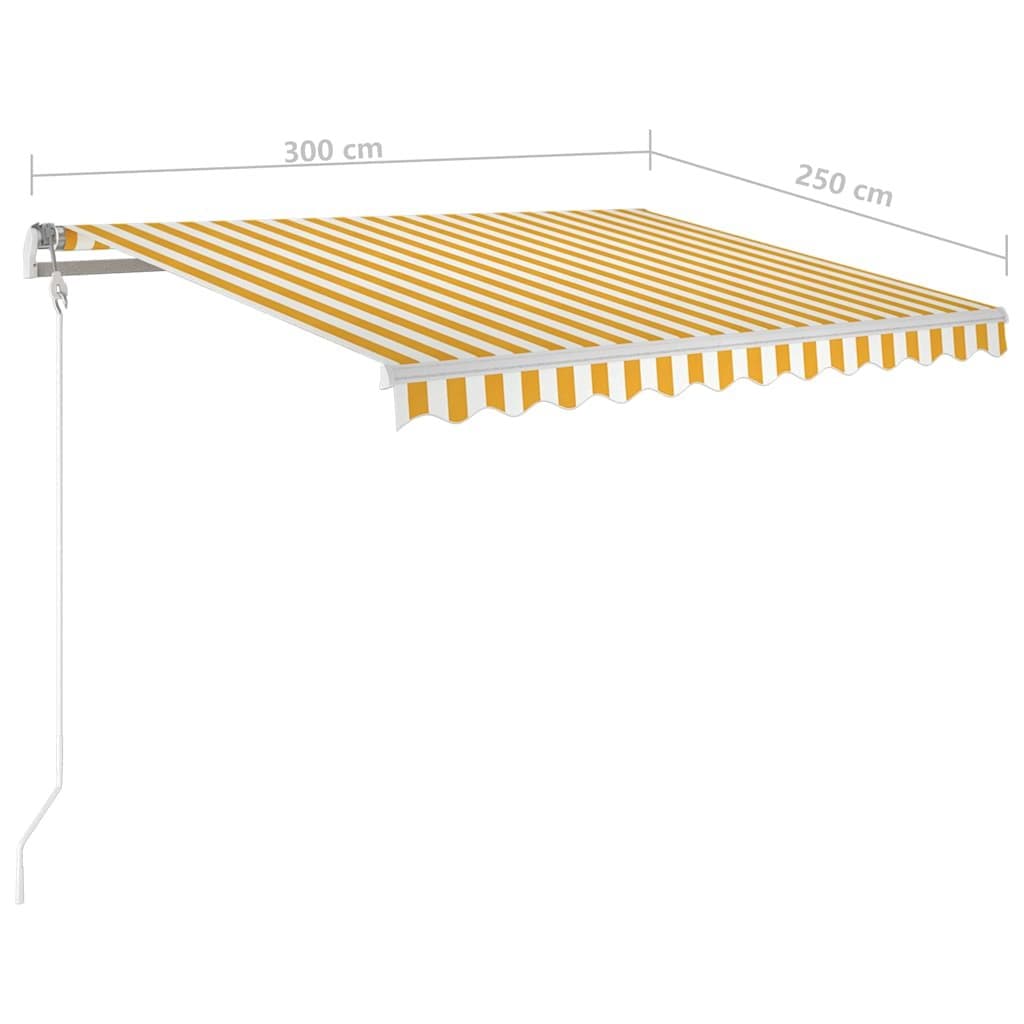 Manual Retractable Awning 3x2.5m Yellow White