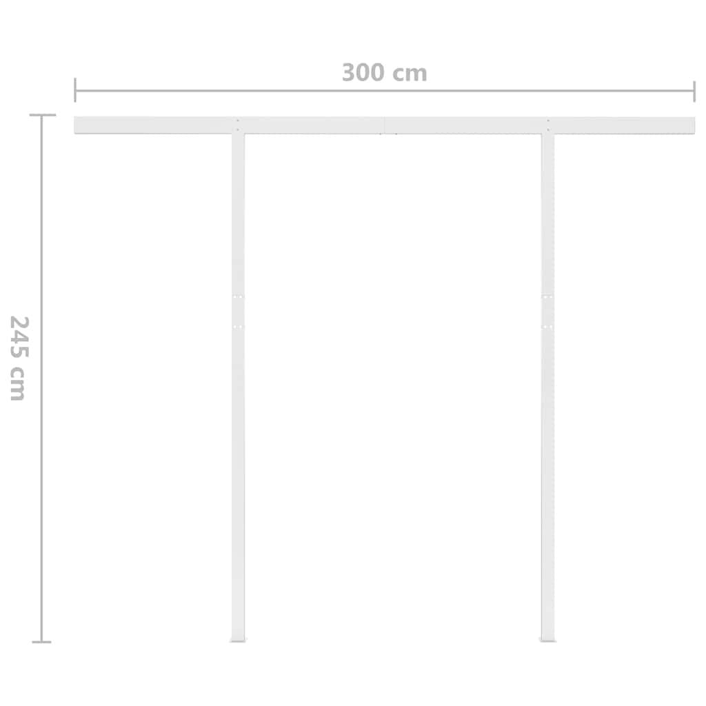 Manual Retractable Awning 3x2.5m Yellow White