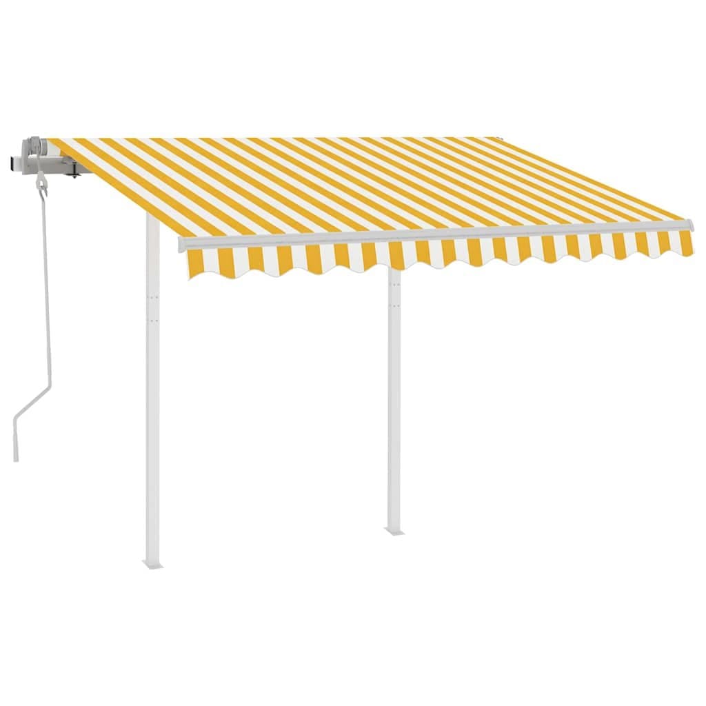 Manual Retractable Awning 3x2.5m Yellow White