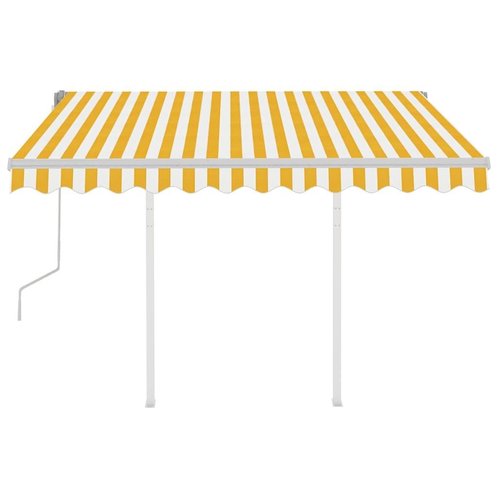 Manual Retractable Awning 3x2.5m Yellow White