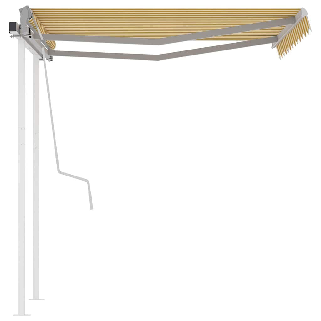 Manual Retractable Awning 3x2.5m Yellow White