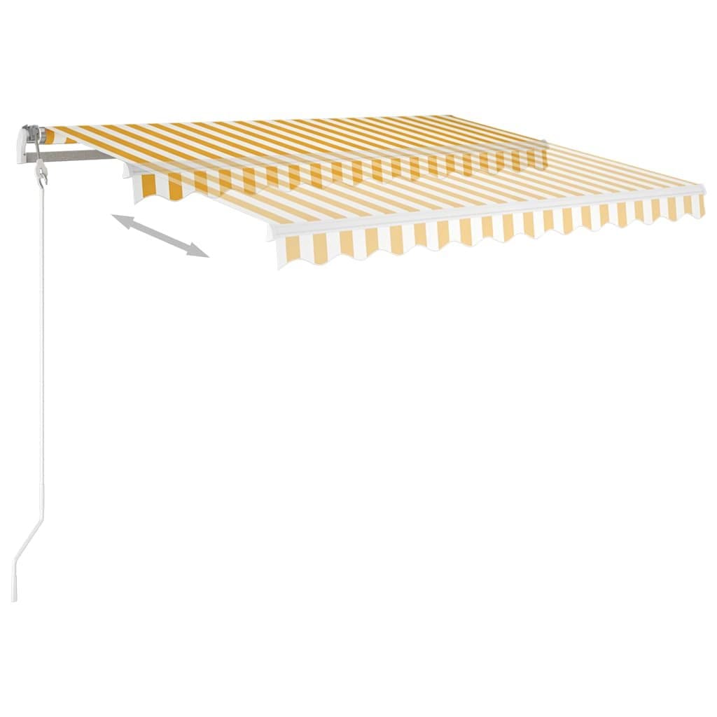 Manual Retractable Awning 3x2.5m Yellow White