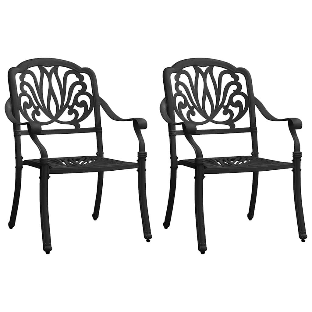 Black Cast Aluminium 3-Piece Outdoor Bistro Set