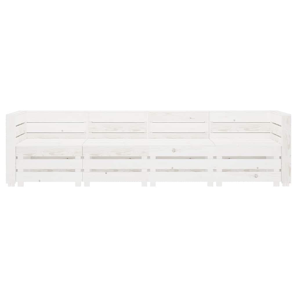4-Seater Outdoor Pallet Sofa Set in White