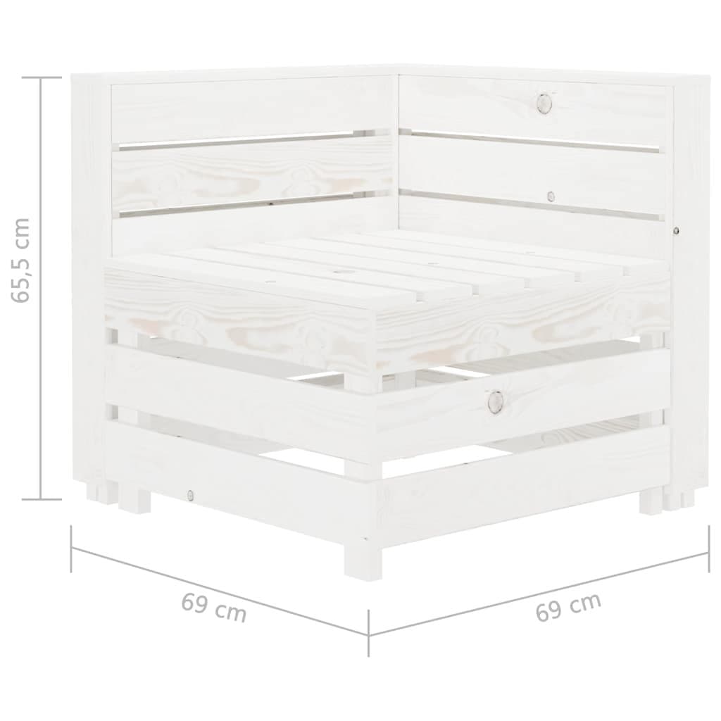 4-Seater Outdoor Pallet Sofa Set in White