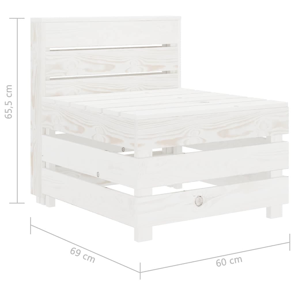 4-Seater Outdoor Pallet Sofa Set in White