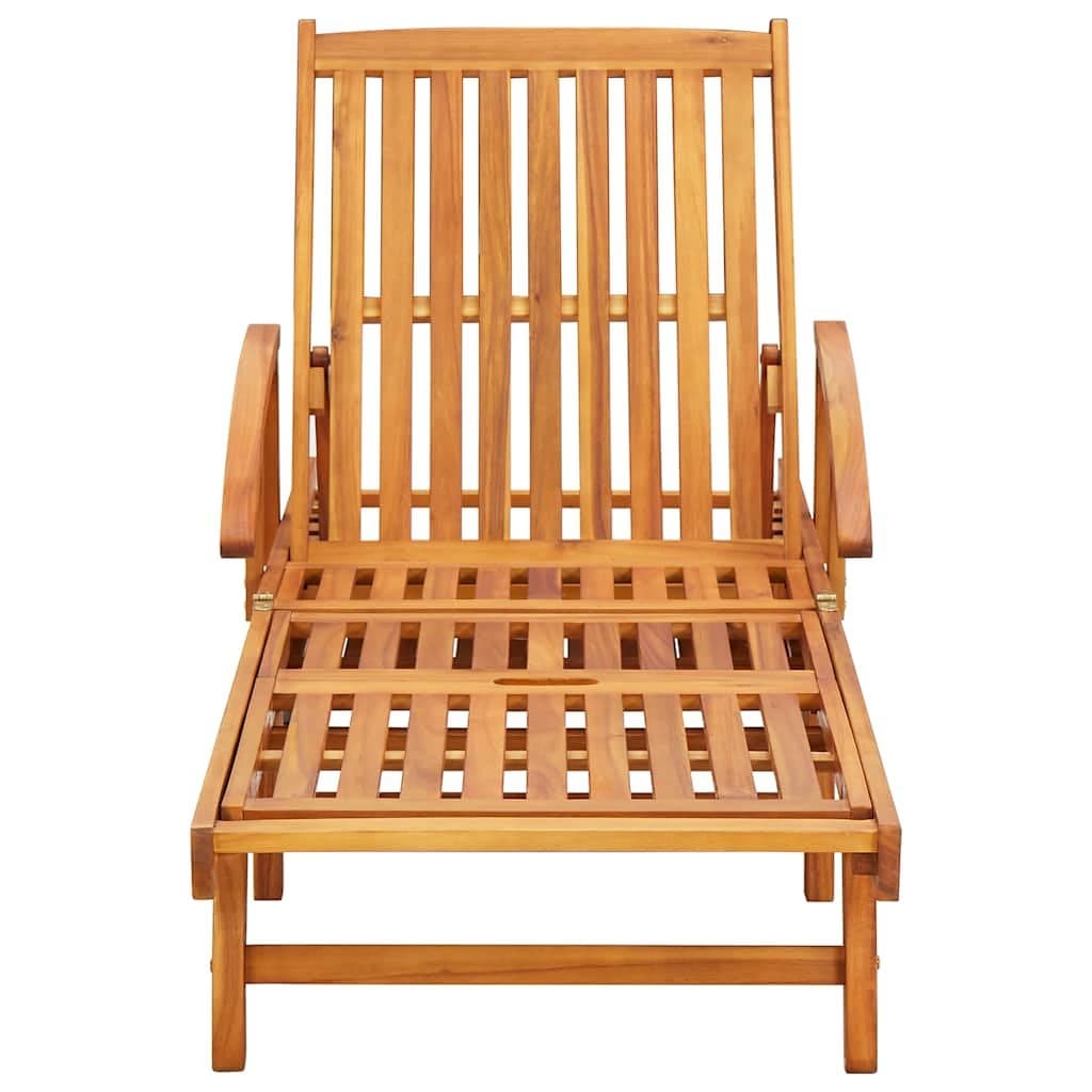 Adjustable Sun Loungers Set of 2 with Cushions