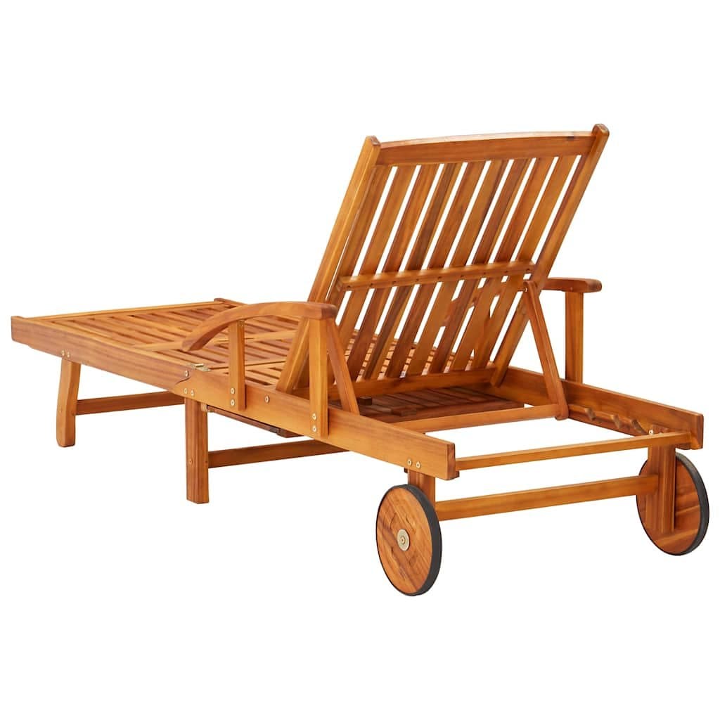 Adjustable Sun Loungers Set of 2 with Cushions