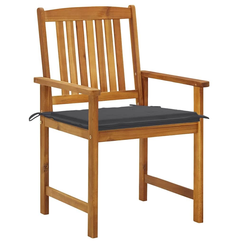 8-Piece Acacia Wood Outdoor Garden Chair Set with Cushions