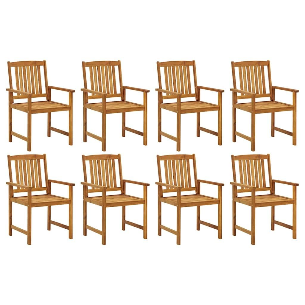 8-Piece Acacia Wood Outdoor Garden Chair Set with Cushions