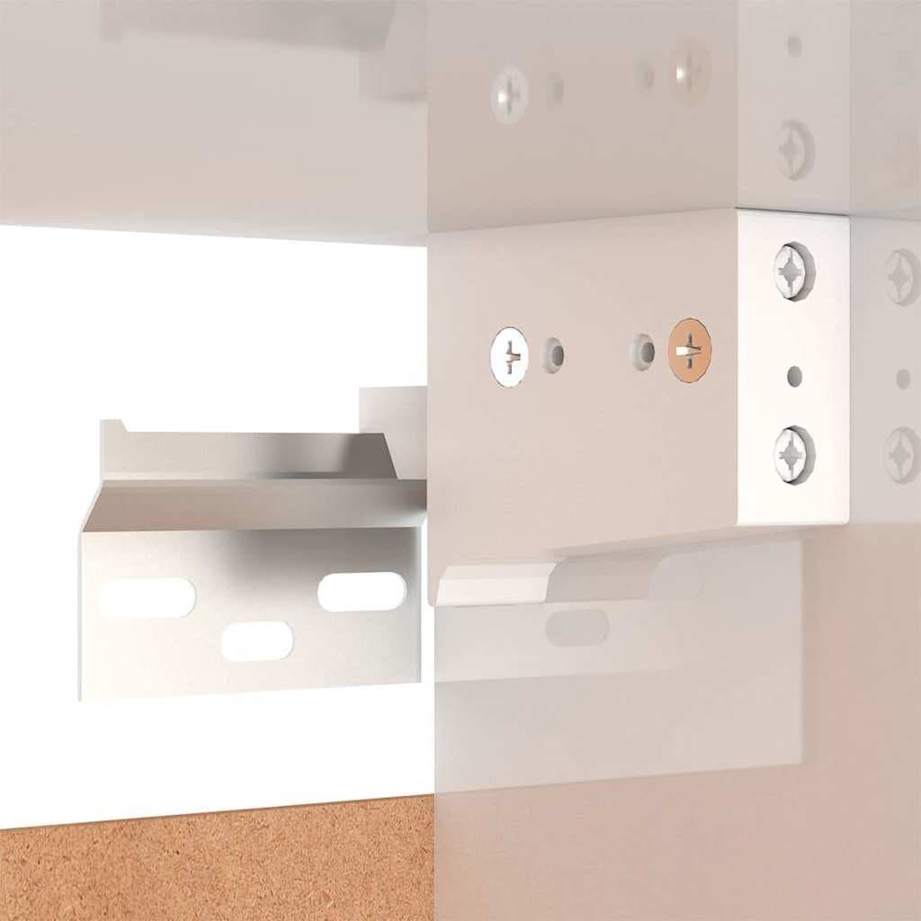 White Wall-Mounted Bedside Cabinet Organizer