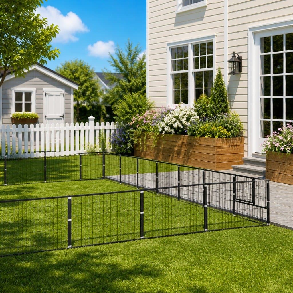 Outdoor Dog Kennel with Steel Wire Mesh