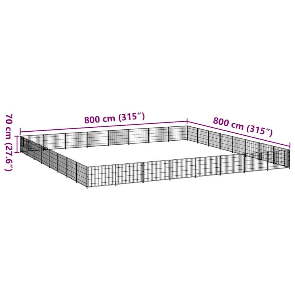 Outdoor Dog Kennel with Steel Wire Mesh
