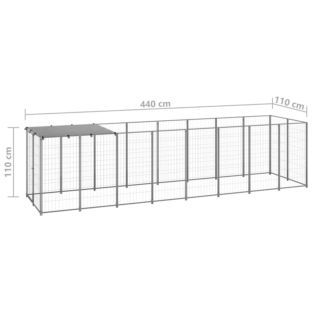 Outdoor Steel Dog Kennel Cage 4.84m²